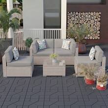 Interlocking Courtyard Deck Tiles Set | 12-Inch Weather-Resistant Plastic Outdoor Flooring | Suitable For Garden, Balcony, Poolside - Four-sided Diamond - View 3