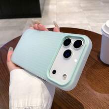 適用於 iPhone 17/17 Pro/17 Pro Max/16/15/14/13/12/11 系列手機殼，1件 Ins 風 2 合 1 磨砂波浪紋手機殼，全包防摔保護殼，17 Pro Max Apple 手機殼，時尚防摔全包手機殼 - 淺藍色 - 查看 2