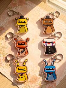 1Pc/6Pcs Night Game Character Q Version Cartoon Acrylic Keychain Set, Horror Game Alien Character Pendant, Backpack Bag Car Key Decoration, Game Fan Collection, Birthday Gift, Friend Exchange Small Accessory - Multicolor - View 3