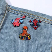 1pc Enamel Brooch, 3pcs Superhero Metal Badges, Cartoon Brooches, Decorative For Backpack Jacket Clothing, Fan Collection Small Gift - Multicolor - View 9