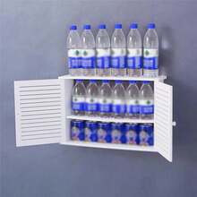 Wireless Wifi Router Storage Boxes Wooden Box Cable Power Plus Wire Bracket Wall Hanging Plug Board Storage Shelf S - View 4
