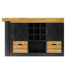 Mesa de comedor extensible tipo isla de cocina, mesa de comedor multifuncional con aparador, superficie de mesa giratoria 360°, mesa de cocina extensible con gran capacidad de almacenamiento, mueble de pared para sala de estar, negro - Ver 8
