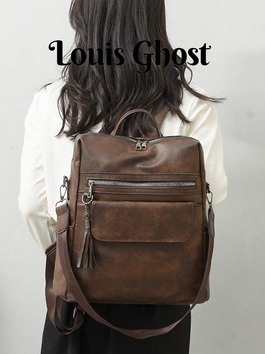 Fashionable Retro Style Women's Large Capacity Backpack, Suitable For Commuting, Travel, Shopping And Gifting. Two Random Fabric Options, Back To School