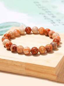 Natural Colorful Coral Jade Bracelet, Unique Pattern, Attracts Good Things And Wealth, Brings Joy, Unisex, Holiday Gift - Multicolor - View 6