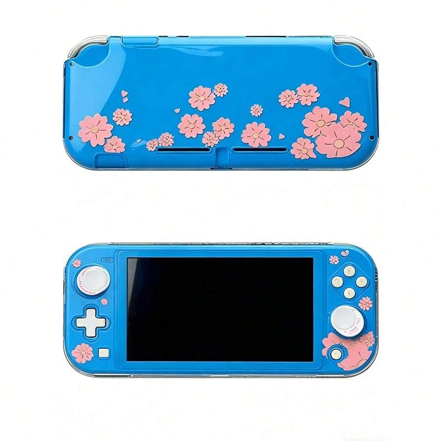 Clear Crystal Protective Case For Switch Lite, NS Lite Console Cat Paw & Cherry Blossom Pattern Full Coverage Anti-Drop Anti-Scratch Wear-Resistant Lightweight Portable Game Console Protective Accessory - View 1