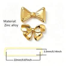 2pcs Zinc Alloy Watch Band Decorative Rings, Suitable For Apple Watch, Luxury Bowknot Design, Brilliant Shiny Texture, Easily Accessorize Your Wrist Fashion, Enhance Your Stylish Outfit (Watch Band Not Included) - Mouldless - View 4