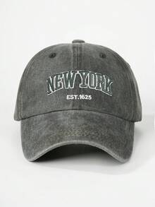 1件中性刺繡 NEW YORK 水洗棒球帽，可調節休閒戶外帽 - 棒球帽 - 查看 29