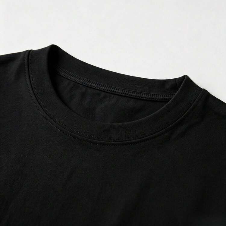 Camisetas de mujer de algodón puro con estampados originales de animales, plantas y letras en varios estilos, perfectas para vacaciones, estilo urbano, días festivos y fiestas. - Negro - Añade 3