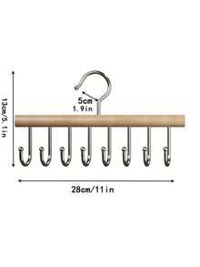 1pc 12-Clip Wooden Hat Rack, Clothes Drying Rack, Suitable For Underwear, Ties, Camisoles, Scarves, Belts, Home Storage & Organization Rack, Applicable For Bathroom, Bedroom, Wardrobe, Closet, Home, Dorm, Minimalist Style For Spring & Summer Tops - Silver - View 14