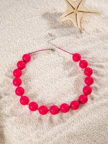 1pc/Fashion Minimalist Old Money Style Solid Color Handmade Beaded Necklace, Suitable For Women's Daily Commute And Date, Atmospheric Gift - Multicolor - View 9