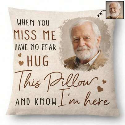 Custom Memorial Personalized  Photo Pillow Case Soft Comfortable Cushion Covers Perfect Birthday Gifts Family Daily Wedding Graduation Souvenir Sofa Bed Car Bedroom Living Room Office Christmas  Halloween Valentine's Day Thanksgiving Decoration