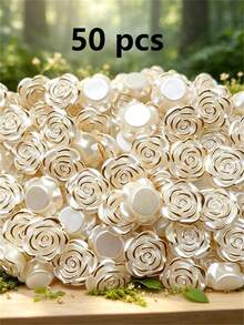 50/100/200pcs 20mm White Shell-Shaped Acrylic Beads, Cream Petal Bead Caps, Suitable For DIY Crafts, Jewelry Making And Phone Case Decoration - Multicolor - View 15