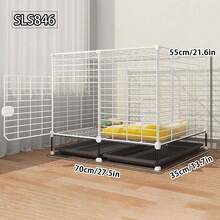 Simple Assembly Indoor Small Dog Cage With Lockable Door, Pull-Out Tray, Easy To Clean, Suitable For Small Puppies, Rabbits, Guinea Pigs, And Other Small Pets - Multicolor - View 12