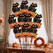 10 buah Balon Foil Mini Dekorasi Pesta Halloween Kartun & Kucing Ukuran 44cm (Pita Tidak Termasuk) Halloween - View 4