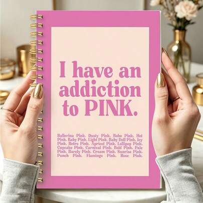 Unique Pink Spiral Notebook, Women's Aesthetic Office Supplies, Daily Desk Accessories, Fun Spiral Notebook - "Things I Need To Remember, I Might Forget" Quote, Pink Cover With Black Text, Office Supplies, Great Gift For Colleagues, Durable Binding, Suitable For All 4 Seasons, High Value Student Notebook, Can Be Used As Travel Journal And Personal Planner