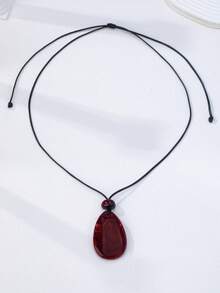 1/4pcs Teardrop Pendant Necklaces For Women, Adjustable Black Rope Choker Necklaces, Water Drop Dainty Neck Jewelry For Daily Wear Gift ﻿ - Multicolor - View 8