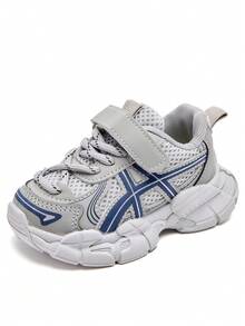 Kids Mesh Chunky Sneakers Spring/Autumn New Breathable Unisex Baby Walking Shoes Lightweight Soft Sole Hook And Loop Sports Sneakers - Grey - View 6