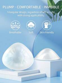 ANGDIE 1 Pair Silicone Transparent Triangle Breast Prosthesis, Artificial Silicone Breast Prosthesis Pads, Women's Post-Mastectomy Silicone Breast Prosthesis, One Pair - Clear - View 5