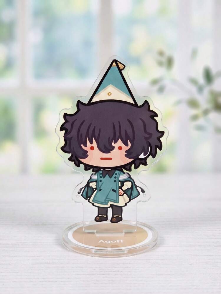 1pc 6-Style Witch Hat Atelier Chibi Anime Acrylic Stand. Qifrey/Coco/Agott/Olruggio/Tetia/Richeh, Desk Decoration And Anime Fan Collection. Birthday Gift, Display Stand Model Ornament, Cosplay Peripheral Desktop Decoration, - Multicolor - View 9