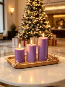 Holiday Atmosphere Hot-Selling Purple LED Simulated Electronic Candle Striped Gear-Shaped Simulated Candle Holiday Atmosphere Decorative Light Gift Suitable For Multiple Scene Display - Purple Gear - View 2