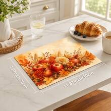 1pc Autumn Apple Harvest Pattern Diatomaceous Earth Kitchen Drain Mat, Quick-Drying Absorbent Non-Slip Dish Drying Mat & Coffee Machine Mat, Suitable For Kitchen Countertop, Dining Table And Thanksgiving Home Decor - Multicolor - View 10