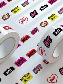 500Pcs Roll Pop Art HOT Carnival Roll Stickers, Colorful Music Festival Self Adhesive For Planner Journal Stationery Water Bottle Laptop Gift Box Luggage Stationery Labels Aesthetic Decor Birthday Gift For Music Lovers Office Workers - 1 Set - View 2