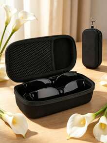 Portable Double Layer Eyeglass Case, Hard Shell Dual Slot Eyeglass Storage Box, Fashion Travel Eyeglass Storage, Unisex, Travel Accessory, Back To School Essential, Travel Essential, Holiday Essential - Multicolor - View 8