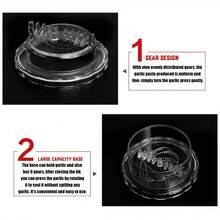 Manual Garlic ,Manual Garlic Crusher And Mincer, Transparent Twisting Garlic Chopper Tool, Multi-Functional Handheld Grinder For Ginger, Nuts, Herbs And Spices, Easy To Clean Kitchen Gadget - White - View 3