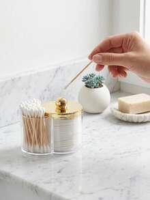 Bathroom Cotton Pad And Cotton Swab Storage Box, Small Plastic Cotton Swab Box With Lid, Bathroom Accessory Storage Box For Cotton Pads, Cotton Swabs, Toothpicks, Etc. - Multicolor - View 10