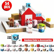 54/108pcs Magnetic Building Blocks Set - Farm Animals & Farmer Theme STEM Learning Toy, DIY Magnetic Cube Blocks, Creative Construction Educational Toy For Kids, Perfect Gift For Christmas, Birthday, Easter - Multicolor - View 9
