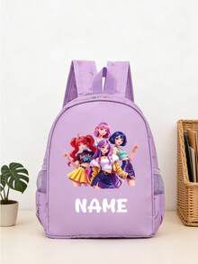 1pc Back To School Personalized Customized Backpack, Casual Versatile K-POP Theme Print, Zipper Closure Nylon Material, Adjustable Shoulder Straps, Hand-Carry, Suitable For School, Commuting, Shopping, Daily Use. Birthday Gift. - One Size - View 9