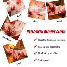 1pc Halloween Cloth Escape Room Party Theme Set Horror Decoration Pendant Dress Up Handprint Gauze Blood Gauze - A - View 2