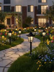 1pc Outdoor Solar Powered Hexagon Garden Light, Waterproof Outdoor LED Decorative Hanging Light, Suitable For Yard, Patio, Garden, Porch, Villa, Balcony, Holiday, Rustic Style Courtyard Landscape Decoration - Multicolor - View 4