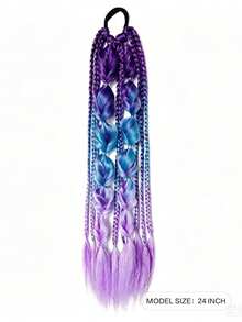 Trenzas de Burbuja Retorcidas de Colores Mixtos Hechas a Mano - Extensiones de Cabello Estilo Vacaciones para Mujeres, Versátiles para Todos los Tipos de Cabello 24 Pulgadas - Multicolor - Ver 3