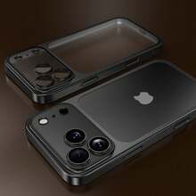 Funda de teléfono - Lujosa, transparente, funda de teléfono mate, compatible con iPhone 17 Pro Max Air 16 15 14 13 12 11 Pro Max Plus, funda transparente suave con protección de lente, fundas 17 Pro Max, amortiguadores suaves, funda protectora a prueba de golpes para hombres y mujeres. - Negro - Ver 32