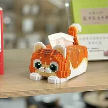 947pcs Astronaut/1011pcs Crocodile Storage Box Assembly Ornament, Multi-Color Cat Assembly Building Blocks Micro Particle Building Blocks Tissue Box Toy, Creative Assembly Gift - Multicolor - View 17