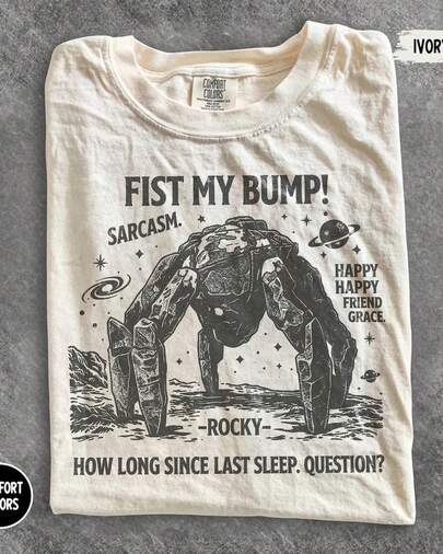 Project Hail Mary Alien Graphic Tee, Fist My Bump Funny Sci-Fi Space Shirt With Quote Design,® Sci-Fi Fan