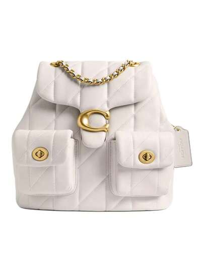 COACH Tabby 22 Chalk White  Quilted Backpack With Zip Closure Adjustable Straps And Interior Pockets For Daily Use Women G
