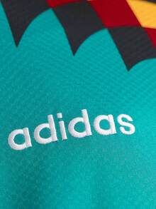 Adidas 夏季新款男士運動休閒足球短袖球衣T恤 - 綠色/黑黃紅色 - 查看 4