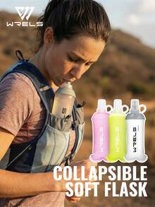 1pc WRELS Foldable Water Bottle, Portable Water Bottle, Gym & Running Accessory, Cycling & Camping Hydration Pack - Multicolor - View 2