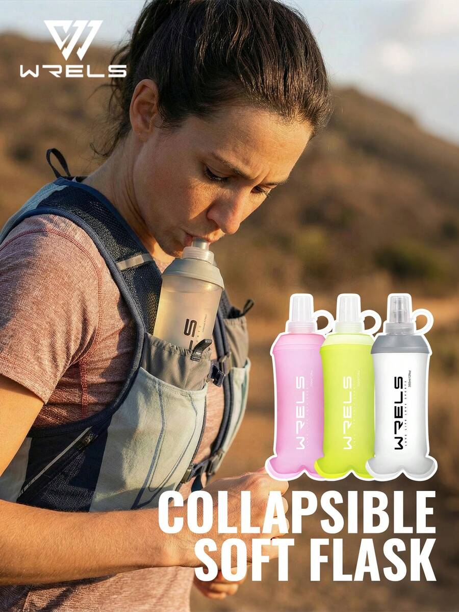 1pc WRELS Foldable Water Bottle, Portable Water Bottle, Gym & Running Accessory, Cycling & Camping Hydration Pack