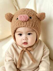 Baby Cute Pig Hat Winter Unisex Knitted Beanie Infant Toddler Children's Hat - Multicolor - View 11