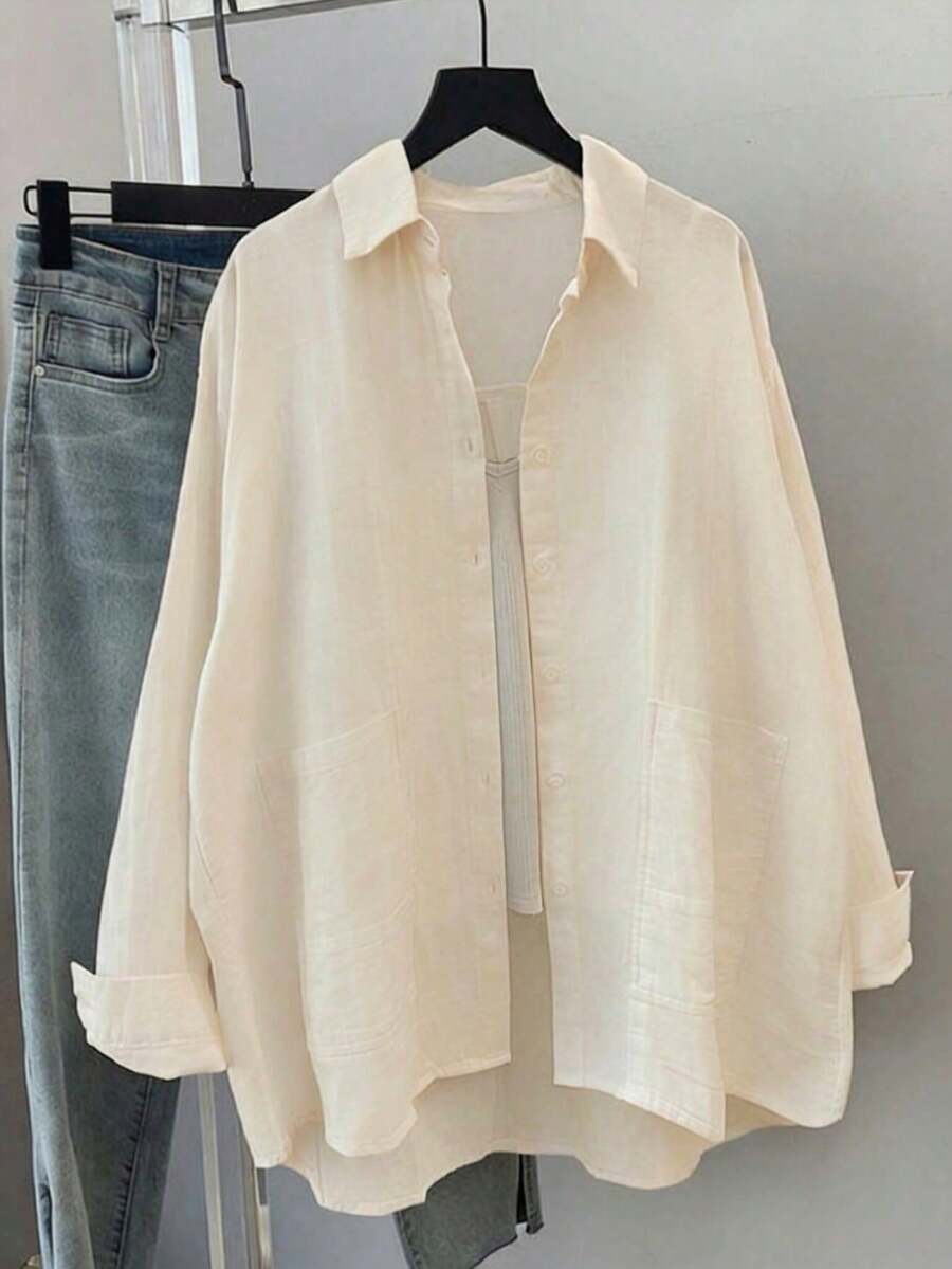 Women Blouses & Shirts - 淺杏色 - 查看 1