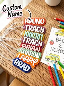 Personalized Acrylic Keychain, Personalized Backpack Name Tag, Back To School Acrylic Hanging Tag, Customized Backpack Hanging Tag, Back To School Gift, Bag Luggage Hanging Tag - Multicolor - View 3