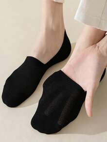4 Pairs Mesh Invisible No Show Socks, Breathable Anti Slip Low Cut Liner Socks Thin Summer Casual Foot Socks For Men - Multicolor - View 3