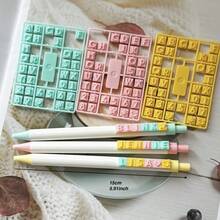 1 Set Mixed Cute DIY Letter & Pen Set - Includes Heart, Number, Star, Sun And Other Shapes - Fun Educational Pens - Suitable For Students, Teachers, Brides, Graduation, Christmas Gifts - Office Supplies, Idol Accessories - With Black Ink - 0.5mm Black - View 4