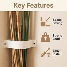 Wall-Mounted Corner Tool Storage Rack, Drill-In Pole Organizer, Suitable For Garage, Workshop, Yard - A - View 4