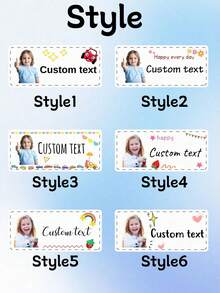 48-480pcs Custom Photo Name Stickers, Personalized School Labels, Colorful Tags, Customized Back To School Gift, Customizable Text Birthday Gift, Waterproof Dishwasher, Daycare Essentials - Style a - View 4