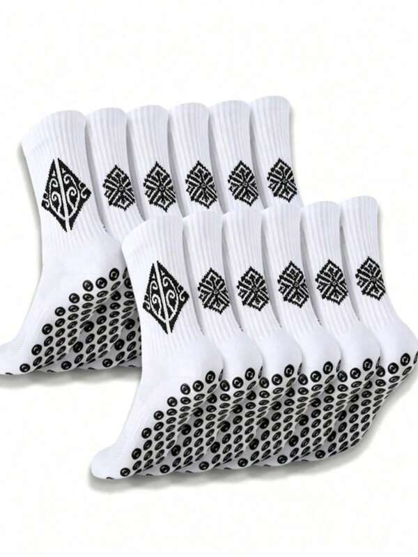 10 Pairs/6 Pairs/3 Pairs/1 Pair Men's Thick Sports Socks, Anti-Slip And Wear-Resistant, Suitable For Football, Basketball, Rugby, Cycling, Running And Other Sports, Also Suitable For Fitness And Autumn Wear