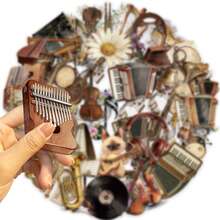 SCXXBSW 50pcs Retro Musical Instrument Stickers, Cool Anime Decorative Stickers, Cute And Fun Cartoon Stickers, Waterproof And Durable. Suitable For Decorating Phone Cases, Can Be Applied To Laptops. A Preferred Gift For Holidays. - Multicolor - View 4